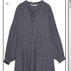 Zara Swiss Dot Babydoll Dress, Grey